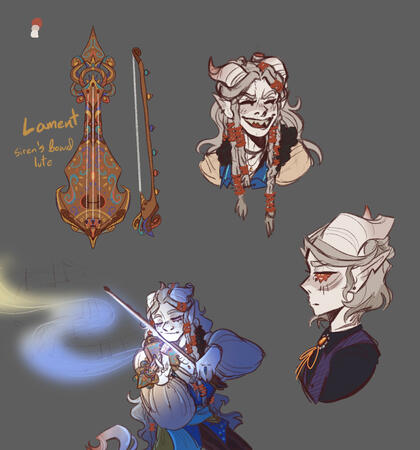 Siren (DnD OC) Sketch Page